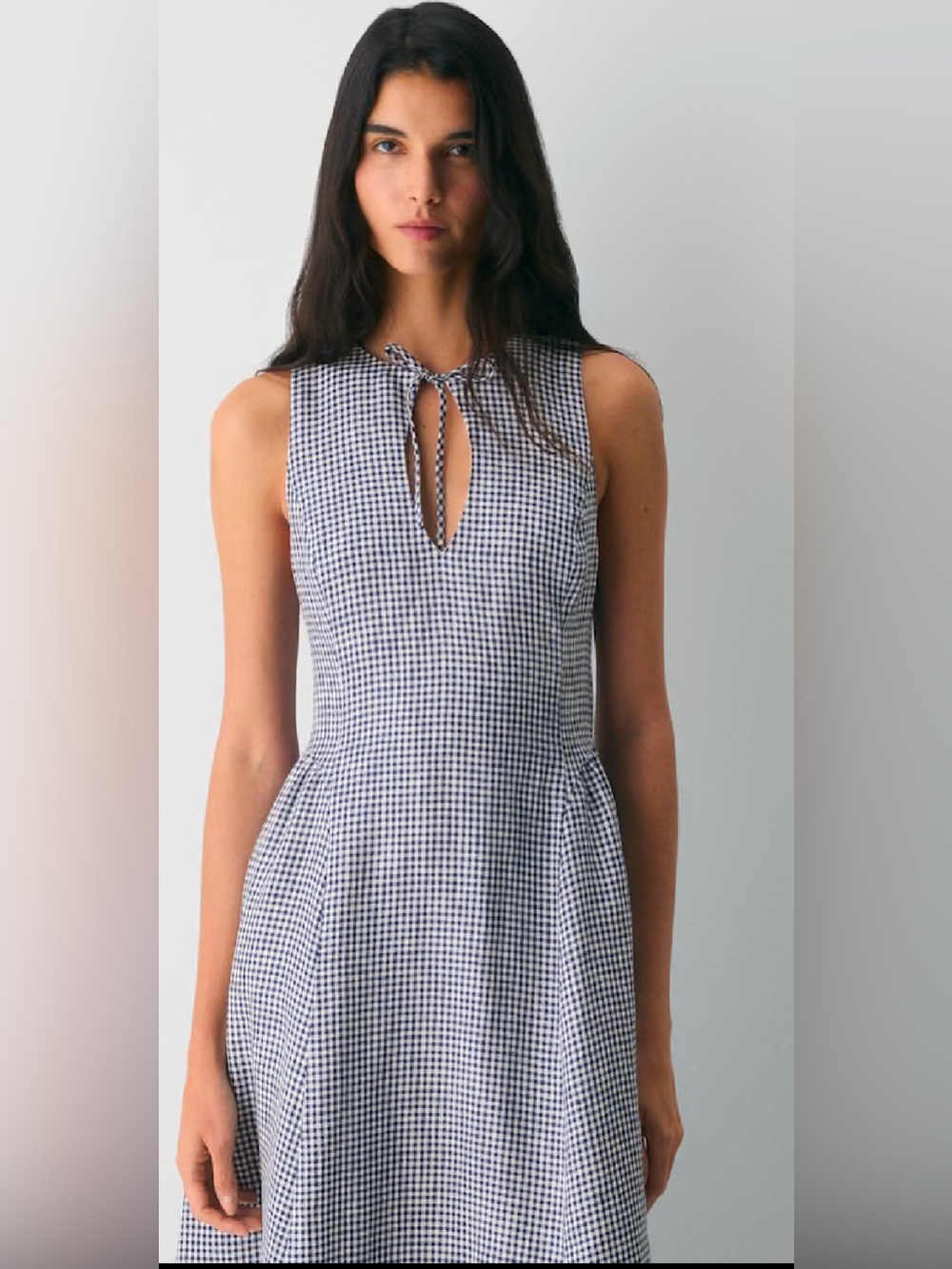 Wilfred Black and White Gingham Midi Dress - Picture 2 of 12